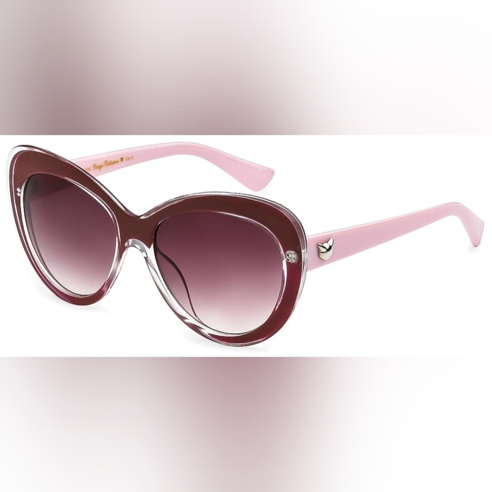 Giselle Cat Eye Collection Maroon Retro Sunglasses